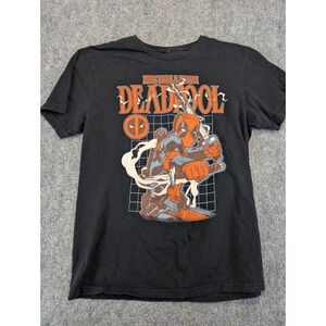 Marvel Studios Deadpool Cotton Black Graphic T-Shirt Tee Mens Medium Superhero